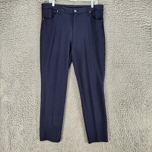 Chicos Pants Womens Chico's 2R US 12 Blue Stretch High Rise  *GUC*